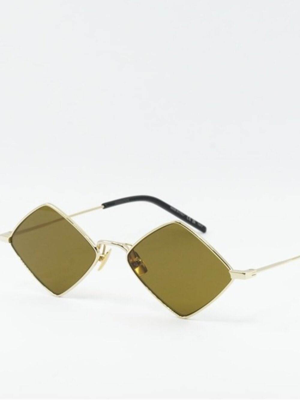 Saint Laurent SL302LISA 011 Sunglasses Gold Geometric Frame, Brown Lenses